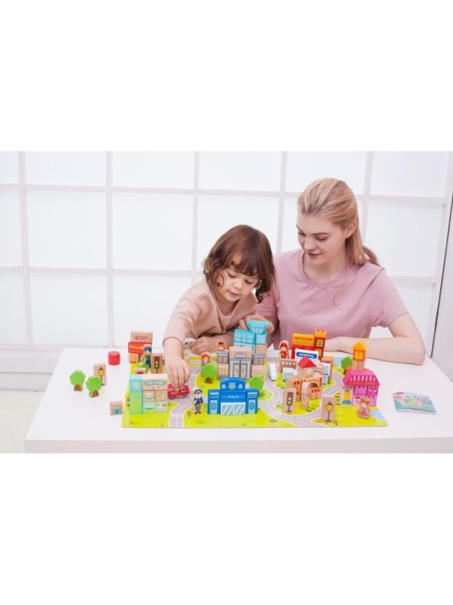 „CLASSIC WORLD“ mediniai kaladėlės „City 120“ elementai 2