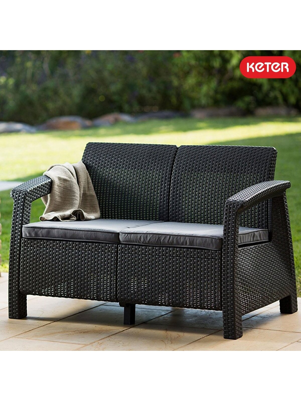 Corfu Love Seat sofa - Grafito 4