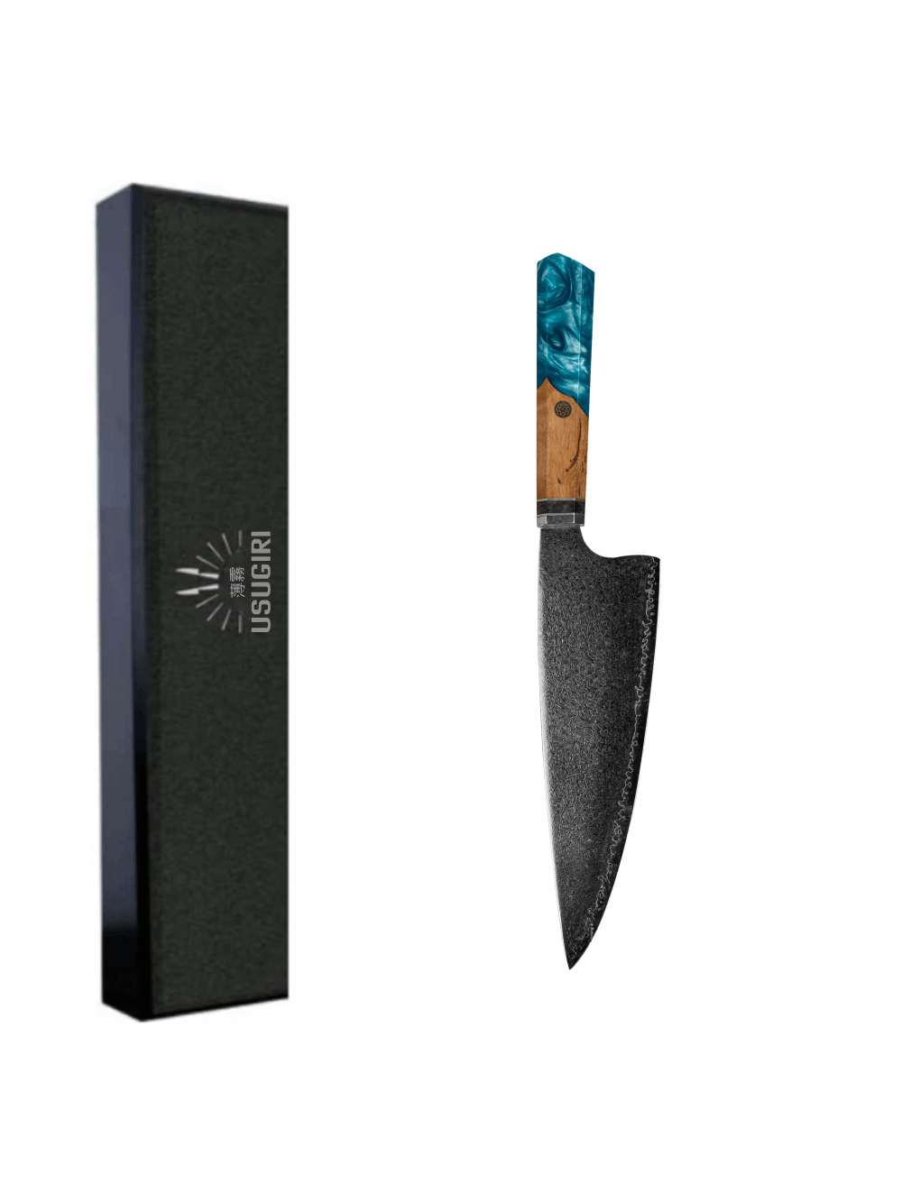 Damasko Plieno 8,4" Šefo Peilis Usugiri JH-D-015 1 Damasko Plieno 8,4" Šefo Peilis Usugiri JH-D-015 1