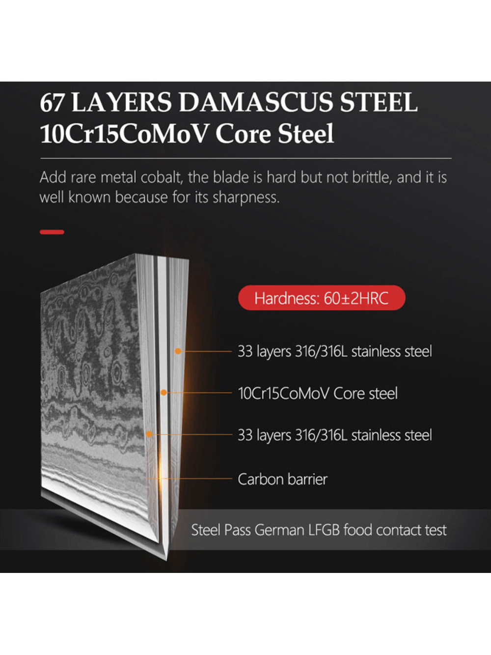 Damasko Plieno 8,7" Šefo Peilis Usugiri JH-D-015 5 Damasko Plieno 8,7" Šefo Peilis Usugiri JH-D-015 5