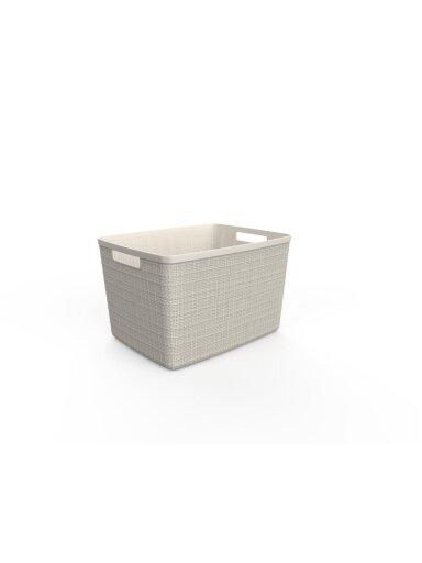 Daiktadėžė CURVER JUTE, 20 l, kreminė, 36×28×23 cm