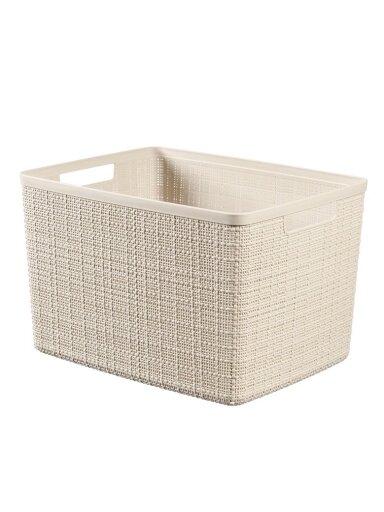 Daiktadėžė CURVER JUTE, 20 l, kreminė, 36×28×23 cm