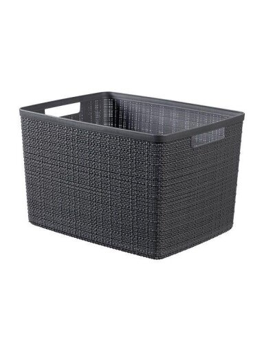 Daiktadėžė CURVER JUTE, 20 l, pilka, 36×28×23 cm