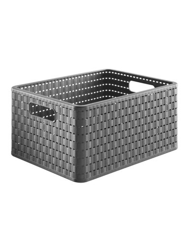 Daiktadėžė ROTHO, 18 l, pilka, 36,8×27,8×19,1 cm