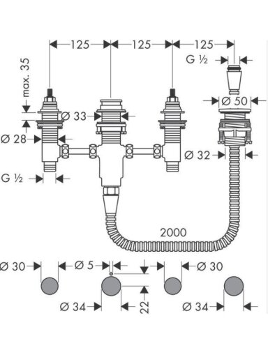 Dalis pajungiamoji Basic Set 13244180 maišytuvo 71456000