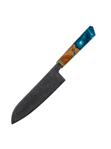 Damasko Plieno 20.1cm Santoku Peilis Usugiri JH-D-015