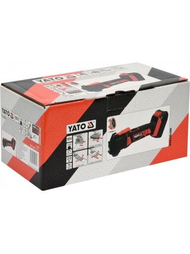Daugiafunkcinis akumuliatorinis įrankis 18V Li-ion Yato | 2 Ah, 8000-18000 RPM, su aksesuarais