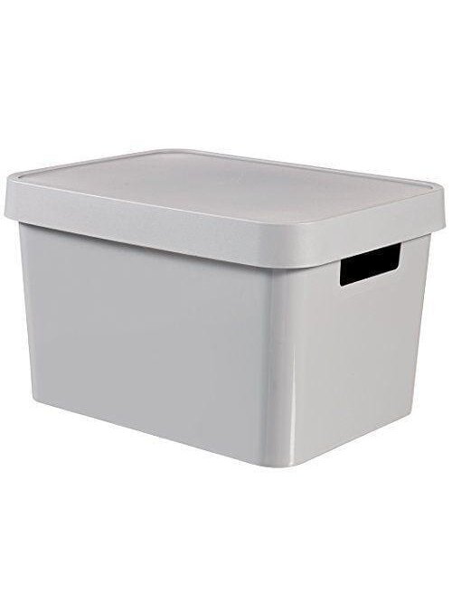 Daiktadėžė su dangčiu Infinity, 17 l, pilka sp Daiktadėžė su dangčiu Infinity, 17 l, pilka sp