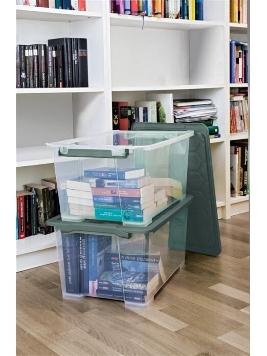 Daiktadėžė Rotho, 44 l, skaidri/žalia, 583 x 392 x 277 mm 2 Daiktadėžė Rotho, 44 l, skaidri/žalia, 583 x 392 x 277 mm 2