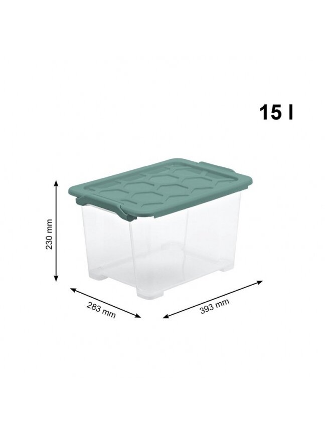 Daiktadėžė Rotho, 15 l, skaidri/žalia, 387 x 279 x 228 mm 1 Daiktadėžė Rotho, 15 l, skaidri/žalia, 387 x 279 x 228 mm 1