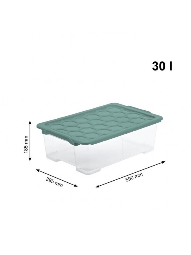 Daiktadėžė Rotho, 30 l, skaidri/žalia, 583 x 392 x 183 mm 1