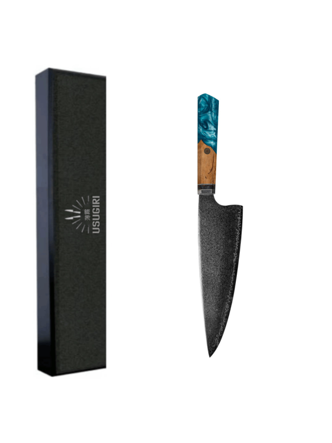 Damasko Plieno 8,4" Šefo Peilis Usugiri JH-D-015 1 Damasko Plieno 8,4" Šefo Peilis Usugiri JH-D-015 1
