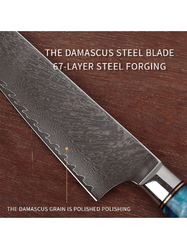 Damasko Plieno 8,7" Šefo Peilis Usugiri JH-D-015 1