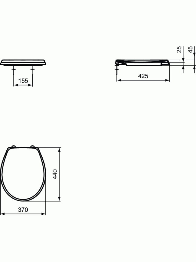 Dangtis WC Ideal Standard Contour 21, universalus 1 Dangtis WC Ideal Standard Contour 21, universalus 1