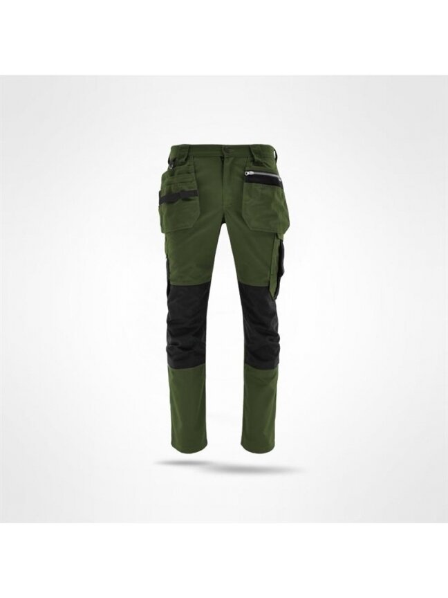 Darbo kelnės Sara Workwear Comfort, žalia, XL dydis 2 Darbo kelnės Sara Workwear Comfort, žalia, XL dydis 2