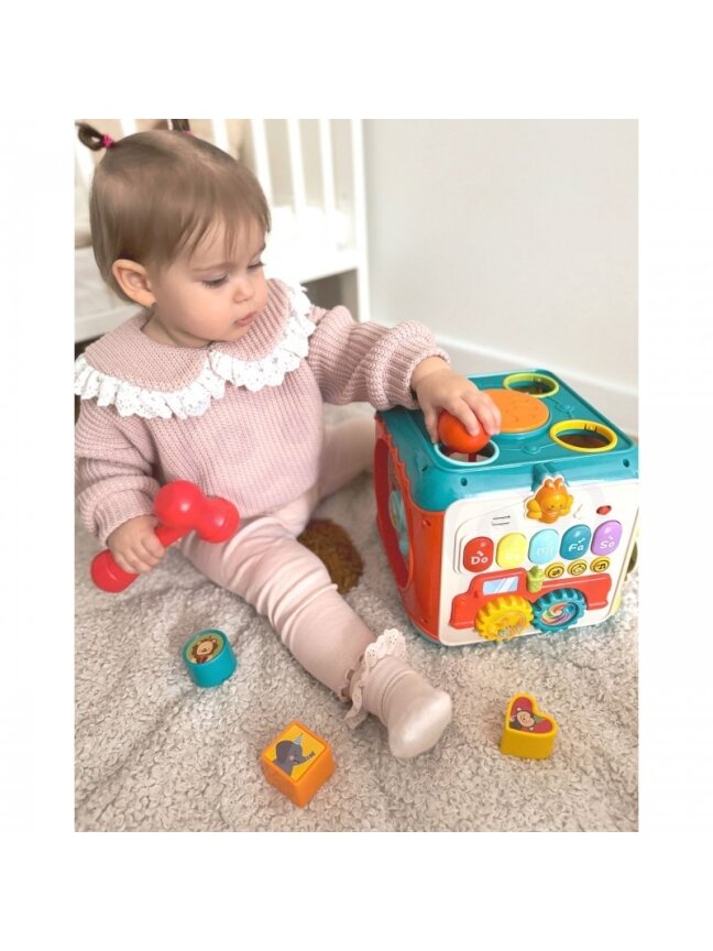 Daugiafunkcinis Montessori Veiklos Kubas 6in1 WOOPIE BABY 18m+ 3