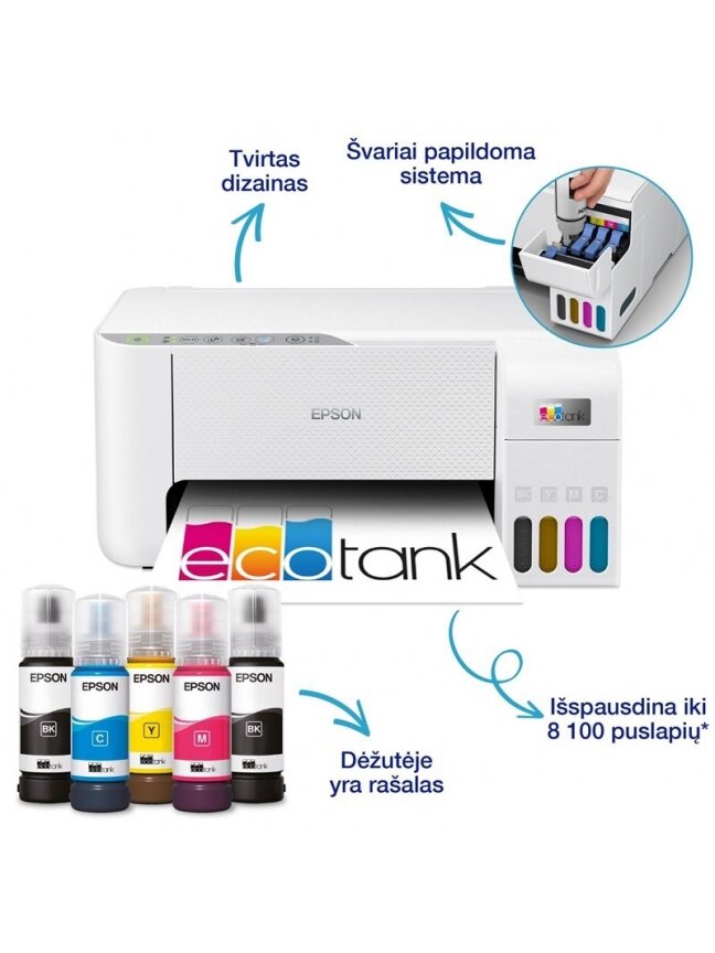Daugiafunkcis spausdintuvas Epson ECOTANK L3276, spalvotas 2