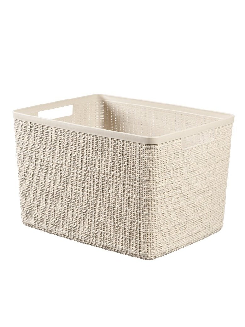 Daiktadėžė CURVER JUTE, 20 l, kreminė, 36×28×23 cm