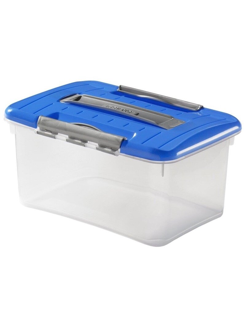 Daiktadėžė CURVER, 15 l, skaidri, mėlyna, 37,4×28×21 cm Daiktadėžė CURVER, 15 l, skaidri, mėlyna, 37,4×28×21 cm