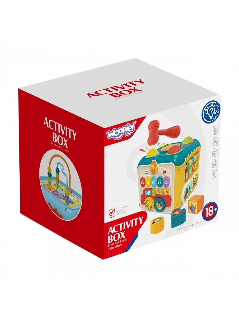 Daugiafunkcinis Montessori Veiklos Kubas 6in1 WOOPIE BABY 18m+ 6
