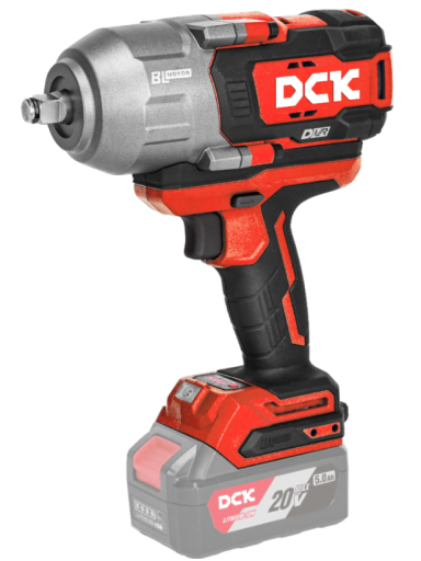 DCK Akumuliatorinis bešepetėlinis smūginis veržliasukis 1218 Nm. 1/2, 20V, KDPB1218Z, DCK (be baterijos ir įkroviklio)