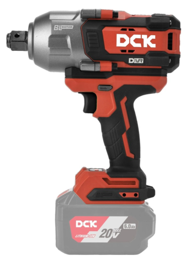 DCK Akumuliatorinis bešepetėlinis smūginis veržliasukis 1288 Nm. 3/4, 20V, KDPB1288Z, DCK (be baterijos ir įkroviklio)