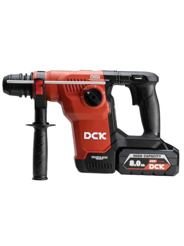DCK Akumuliatorinis bešepetėlinis perforatorius SDS+, 3,6J, 20V, KRH20V-28R2K, DCK (2x8,0Ah akumuliatorius, įkroviklis) DCK Akumuliatorinis bešepetėlinis perforatorius SDS+, 3,6J, 20V, KRH20V-28R2K, DCK (2x8,0Ah akumuliatorius, įkroviklis)