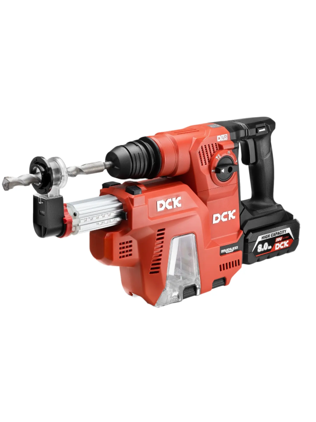 DCK Akumuliatorinis bešepetėlinis perforatorius su nusiurbimu SDS+, 2,6J , 20V, KRHDE20V-26R2KIT, DCK (2x8,0Ah akumuliatorius, įkroviklis) 1 DCK Akumuliatorinis bešepetėlinis perforatorius su nusiurbimu SDS+, 2,6J , 20V, KRHDE20V-26R2KIT, DCK (2x8,0Ah akumuliatorius, įkroviklis) 1