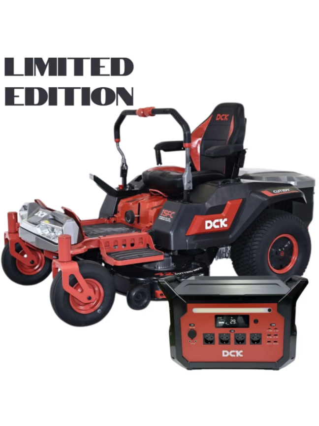 DCK Limited Rinkinys Akumuliatorinis vejos traktorius ir Greitasis pakrovėjas/Power bankas 58V, DCK (1 x 40Ah + 2 x 7,5Ah akumuliatoriai) DCK Limited Rinkinys Akumuliatorinis vejos traktorius ir Greitasis pakrovėjas/Power bankas 58V, DCK (1 x 40Ah + 2 x 7,5Ah akumuliatoriai)