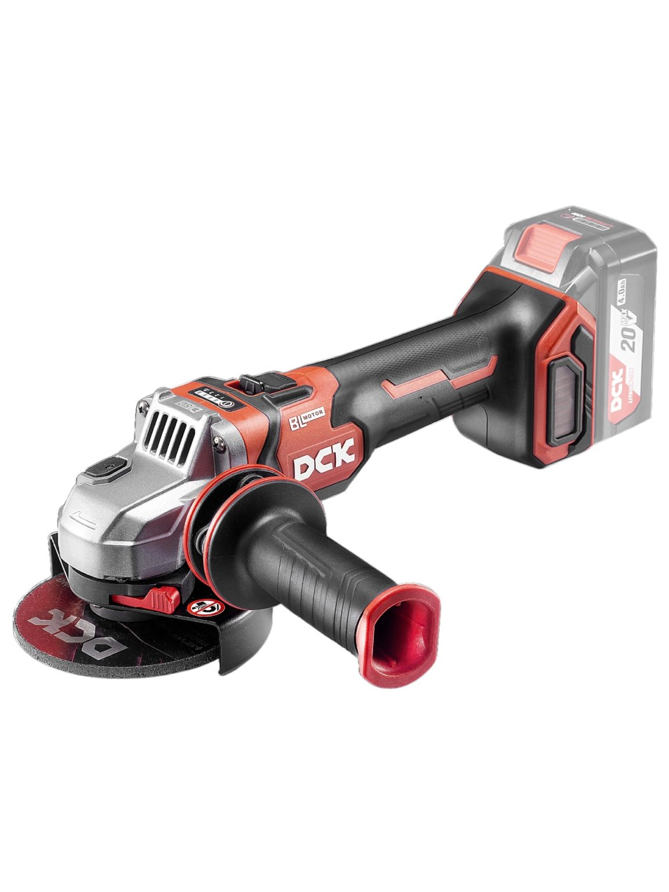 DCK Akumuliatorinis bešepetėlinis kampinis šlifuoklis 125mm, 20V, KDSM04-125Z, DCK (be baterijos ir įkroviklio) DCK Akumuliatorinis bešepetėlinis kampinis šlifuoklis 125mm, 20V, KDSM04-125Z, DCK (be baterijos ir įkroviklio)