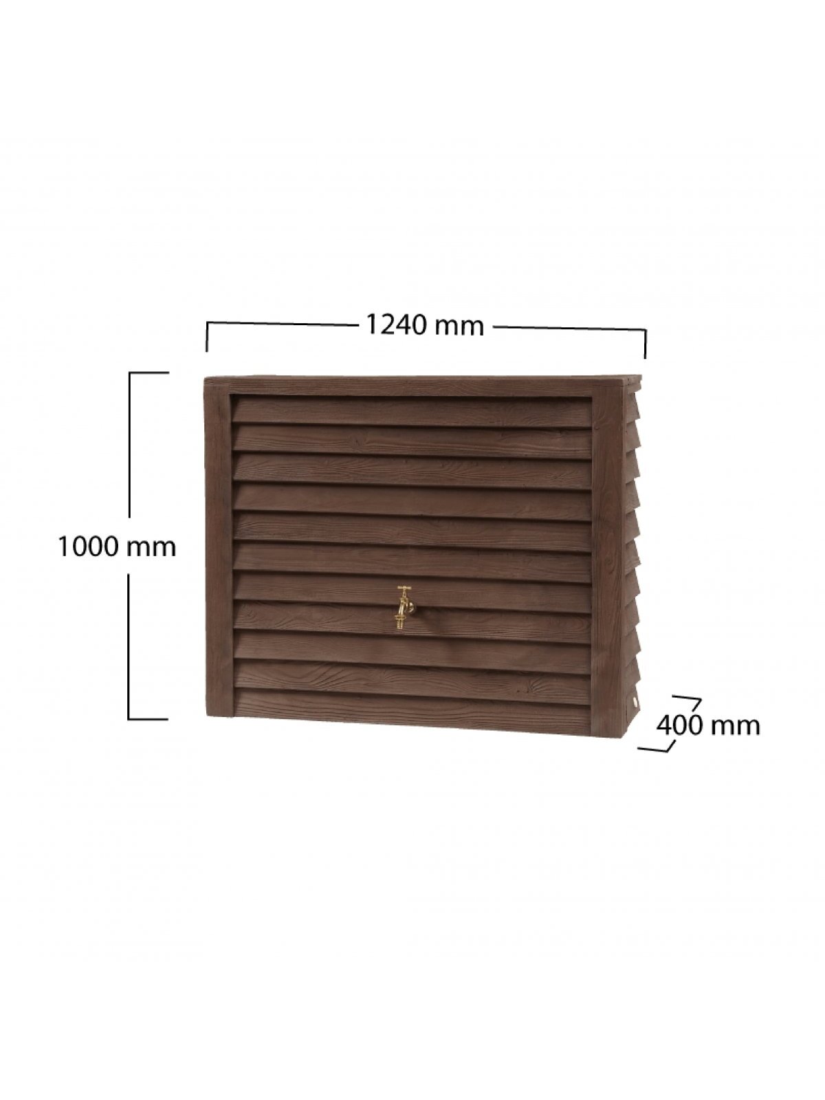 Dekoratyvinis rezervuaras/vandens talpa Woody 350L - Talpa su kraneliu 1