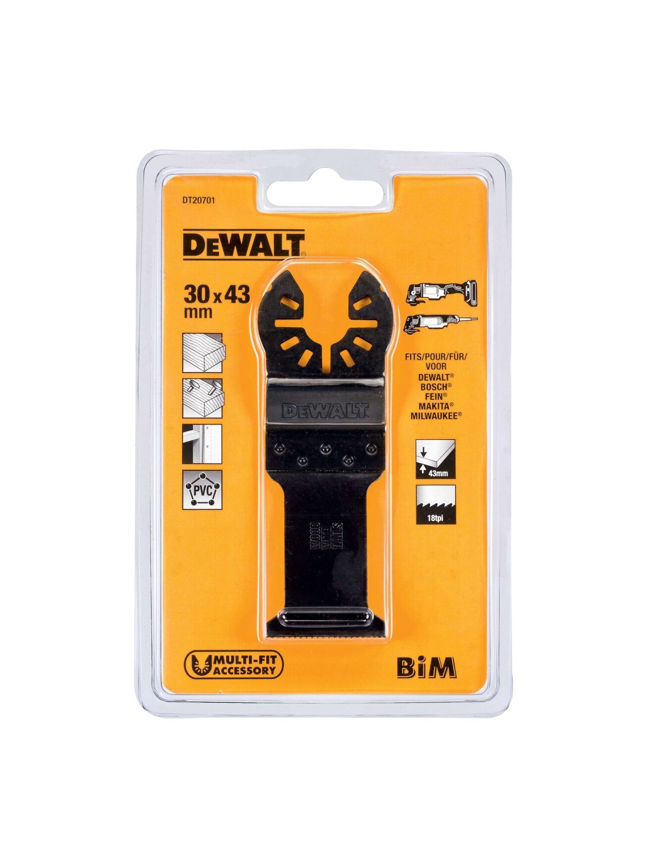 DeWalt Daugiafunkcinio įrankio gelęžtė 31mm x 43mm, DeWALT 2