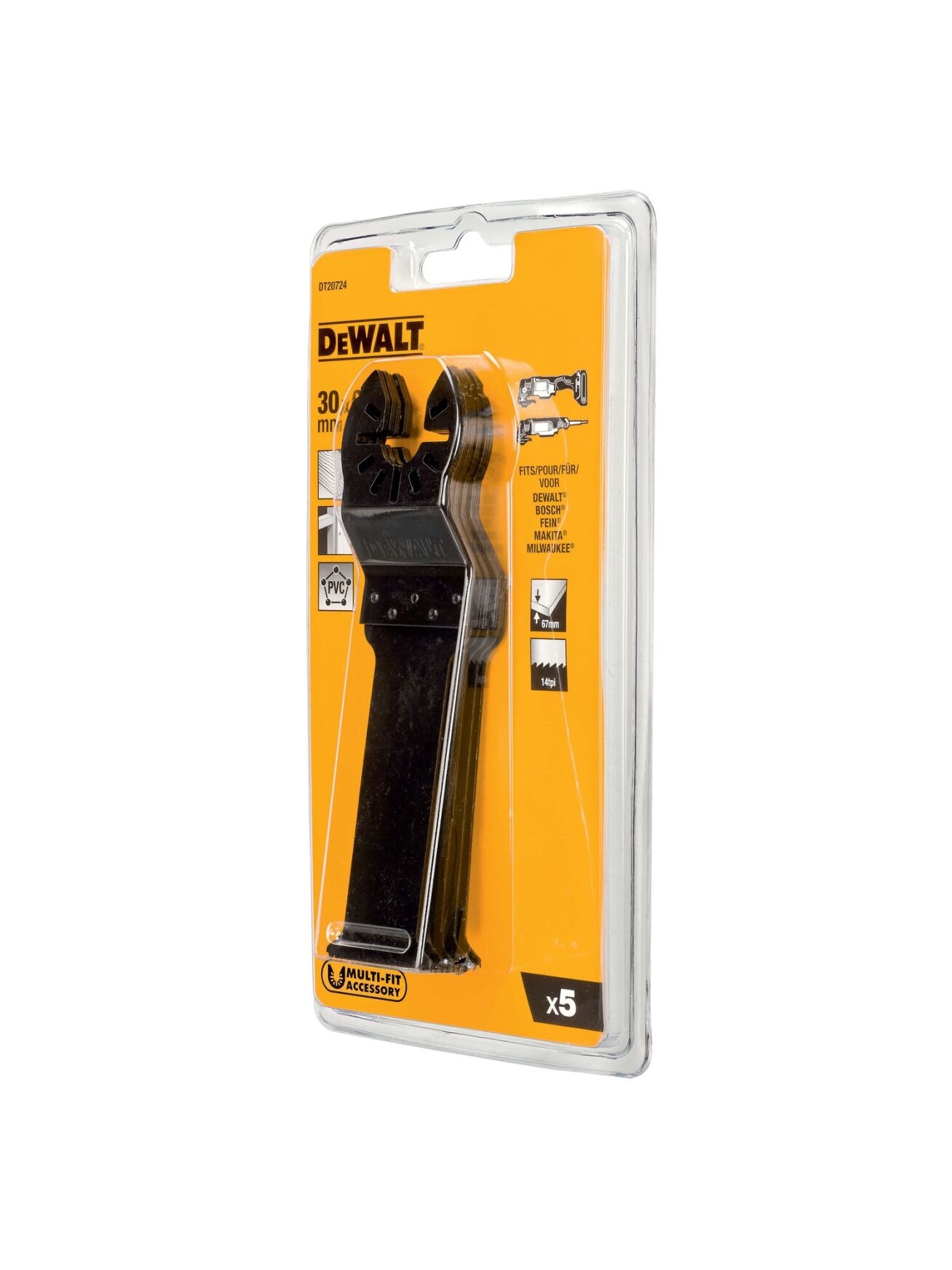 DeWalt Daugiafunkcinio įrankio geležtės 30x67 mm, DeWALT, 5 vnt. 3