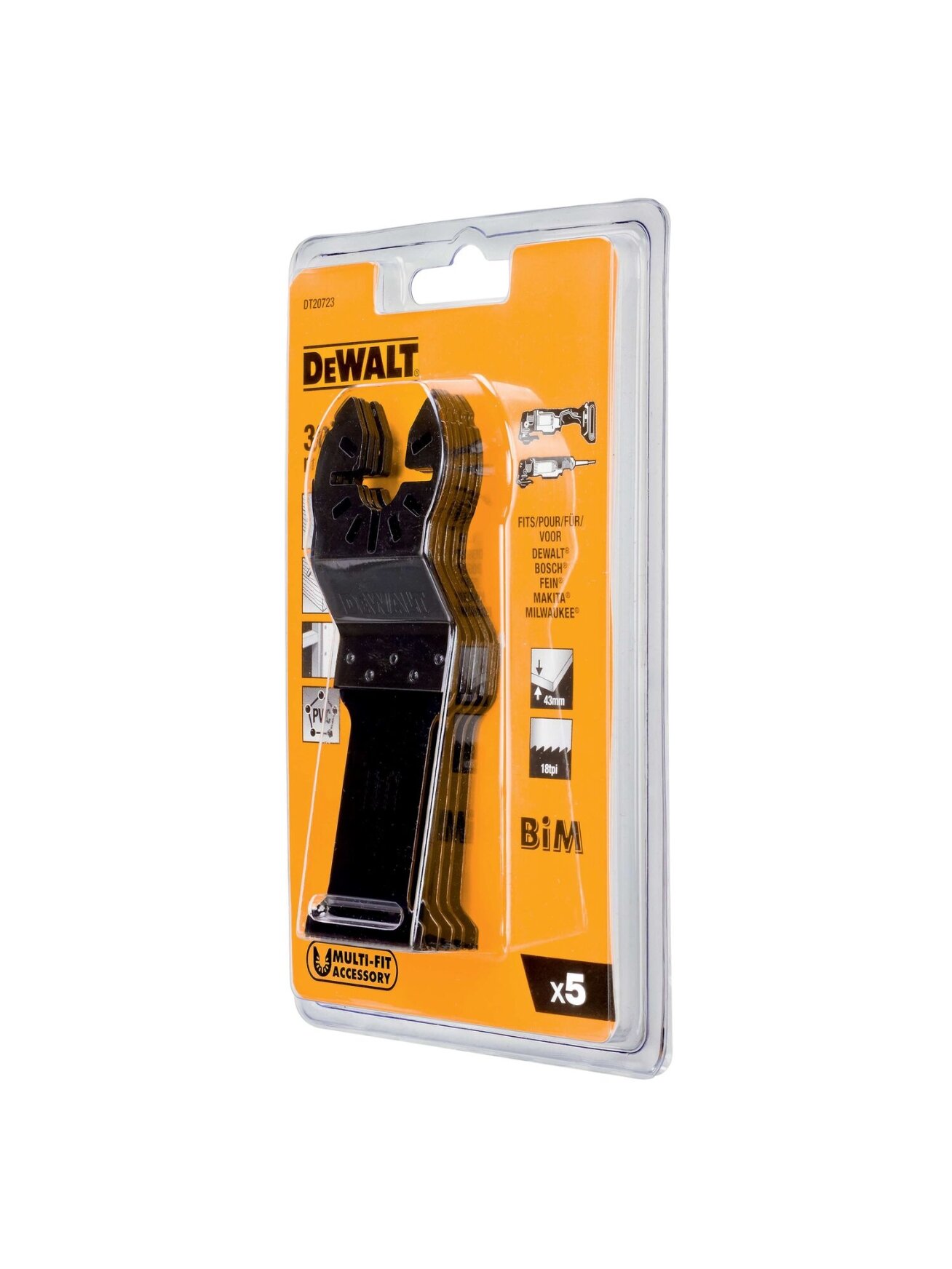 DeWalt Daugiafunkcinio įrankio geležtės 31 mm x 43 mm, DeWALT, 5 vnt. 2