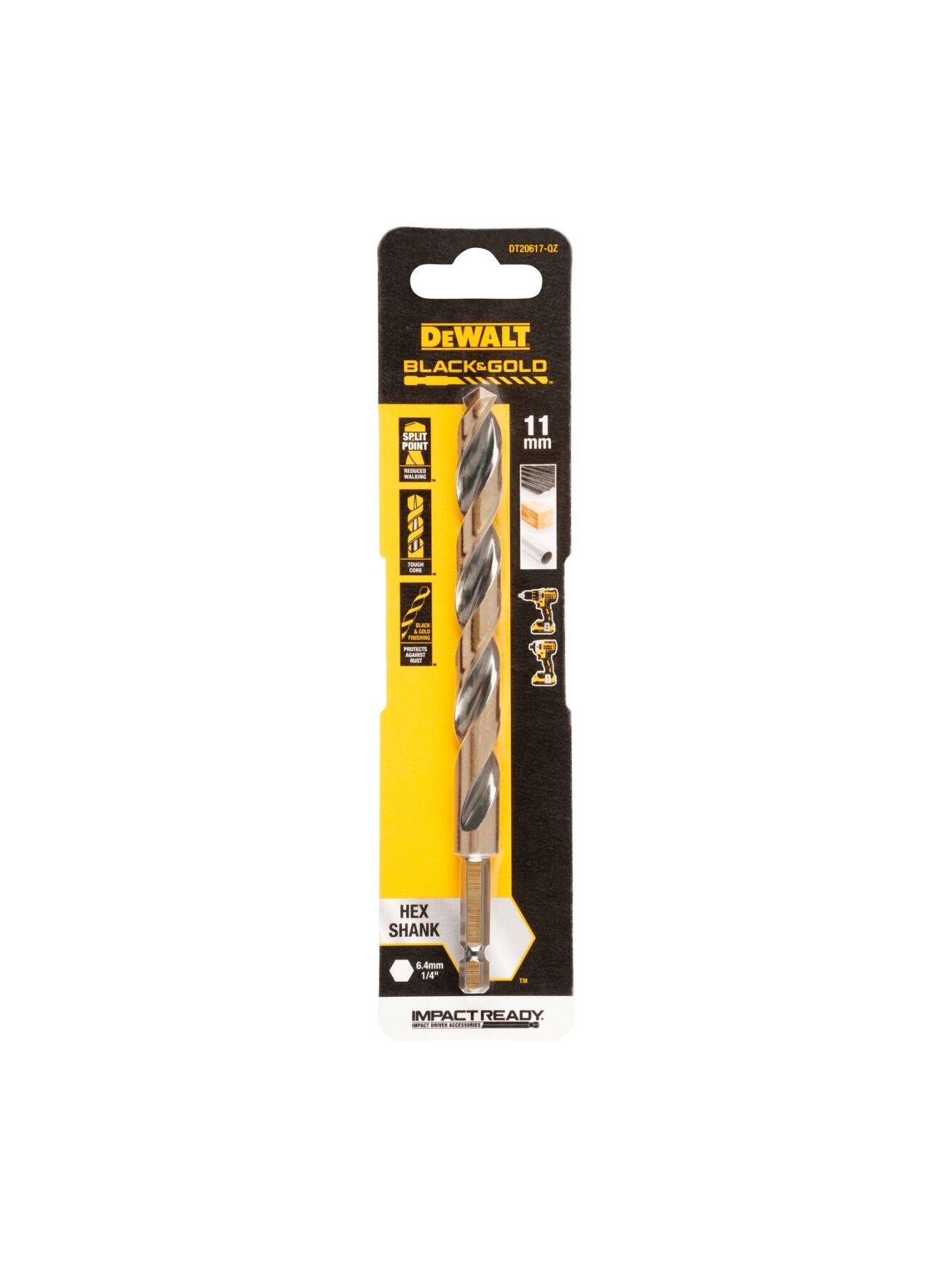 DeWalt Grąžtas metalui HEX 1/4, 11,0 mm, DeWALT