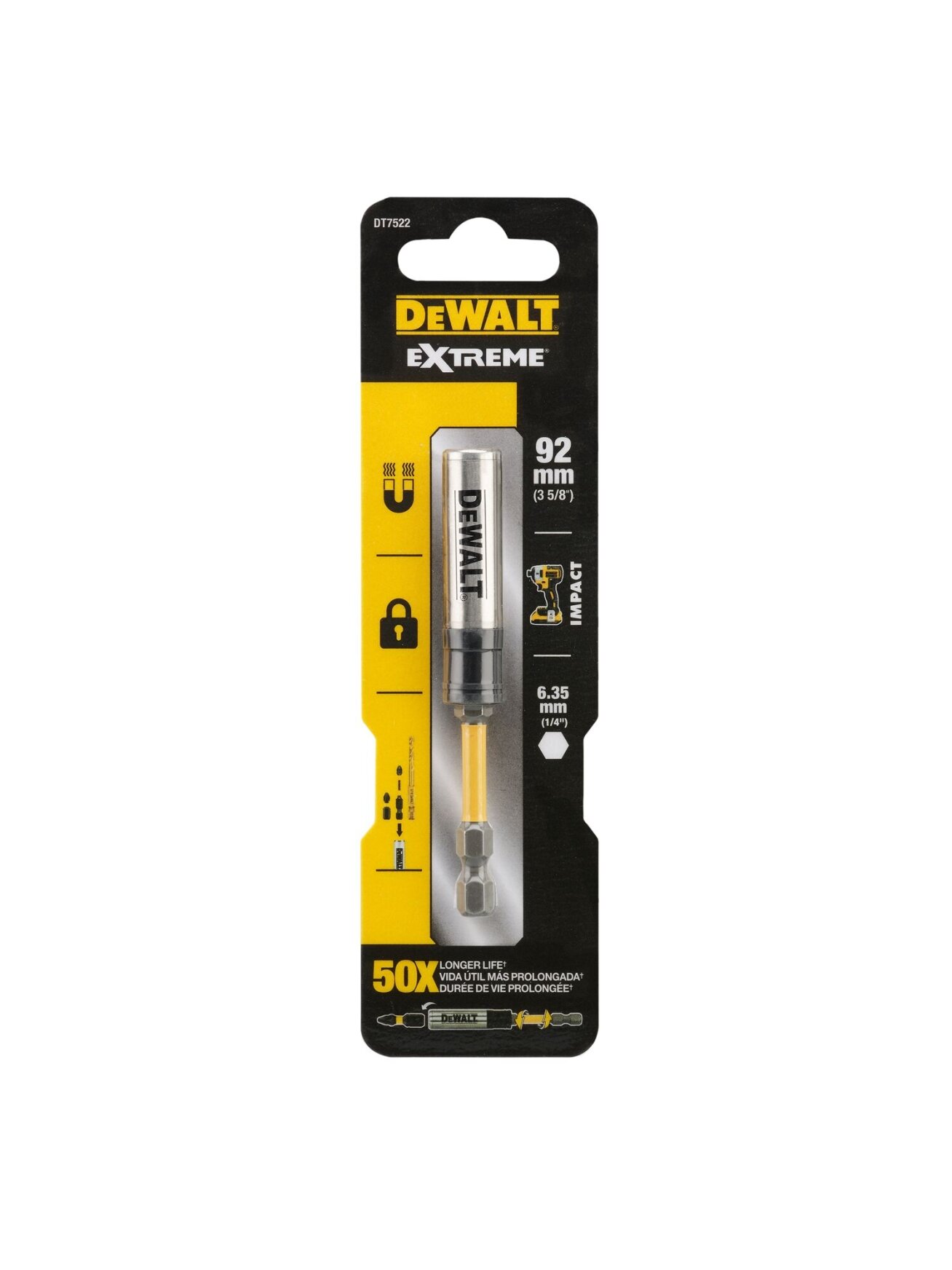 DeWalt Magnetinis, rakinamas sukimo antgalių laikiklis 92 mm. 1/4", DeWalt 1