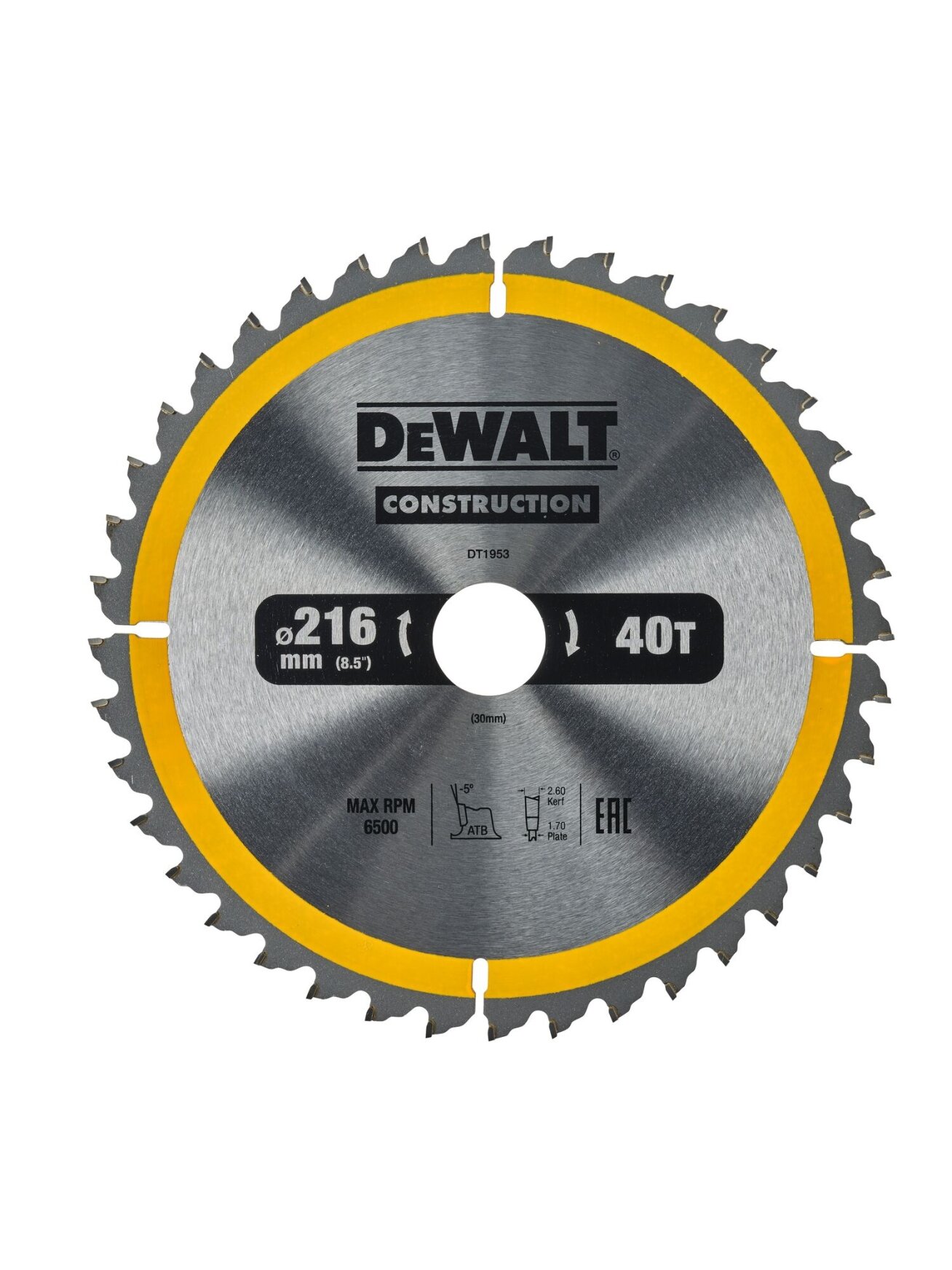DeWalt Medžio pjovimo diskas 216x30x40T, DeWALT DeWalt Medžio pjovimo diskas 216x30x40T, DeWALT