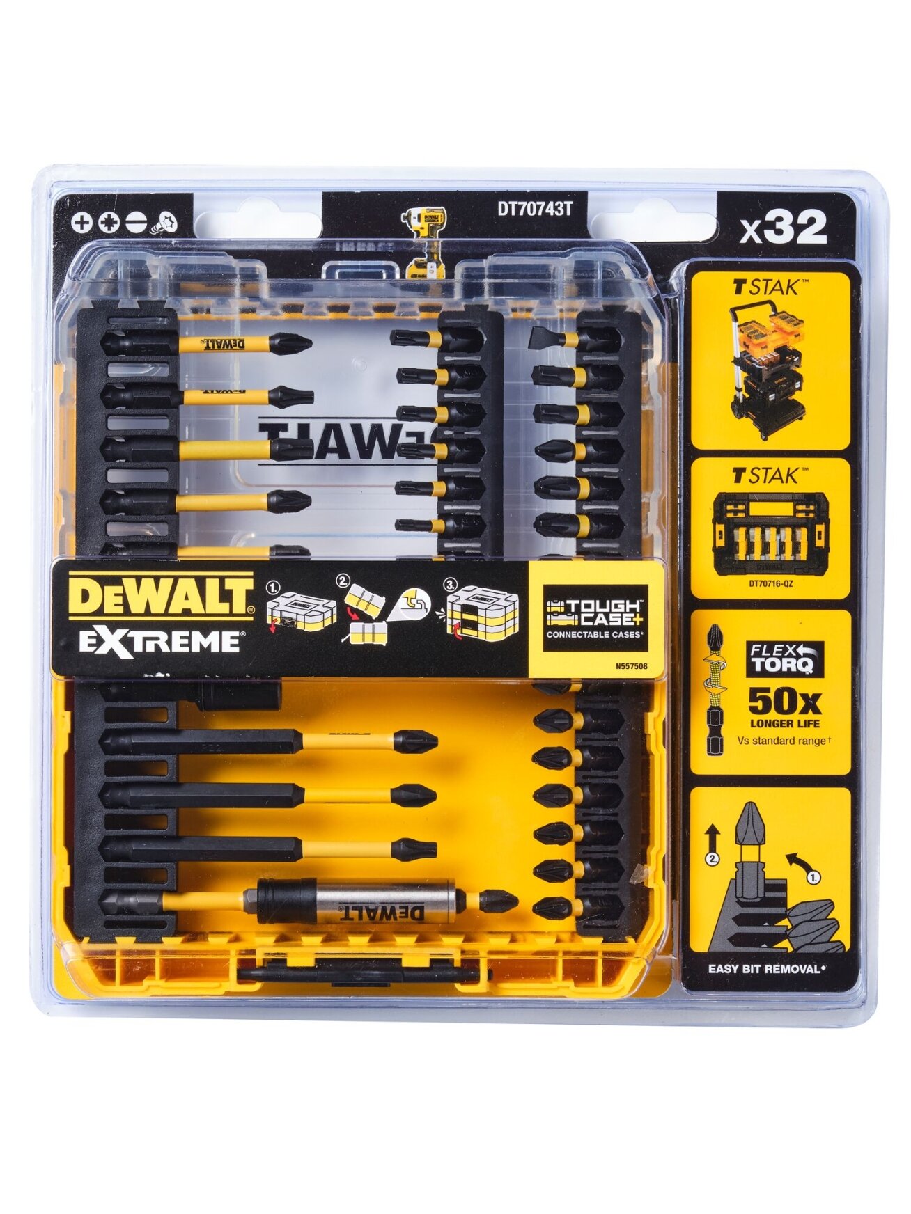 DeWalt Smūginių antgalių rinkinys FLEXTORQ, DeWALT, 32 vnt. 4 DeWalt Smūginių antgalių rinkinys FLEXTORQ, DeWALT, 32 vnt. 4