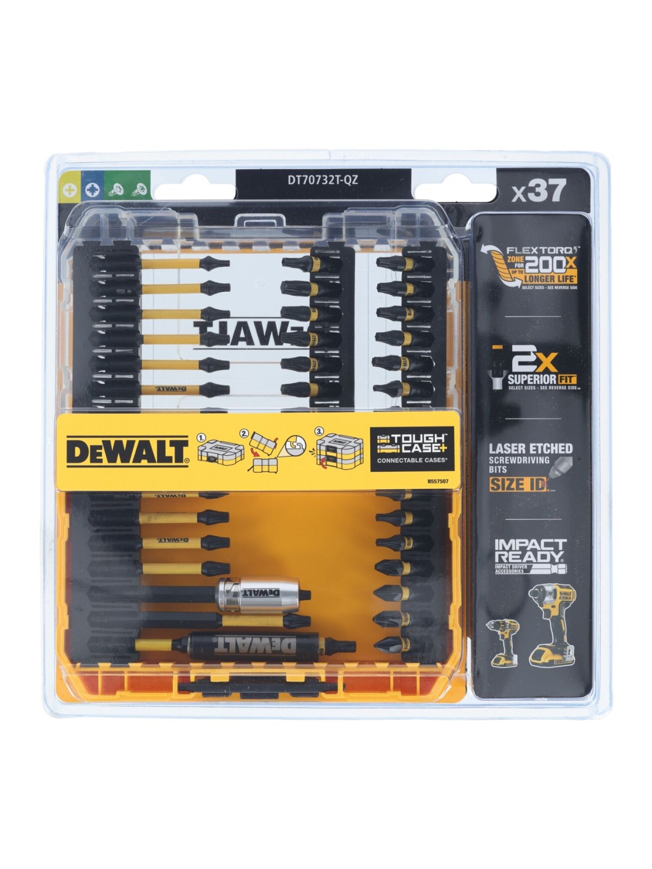 DeWalt Smūginių antgalių rinkinys Flextorq, DeWALT, 37 vnt. 4