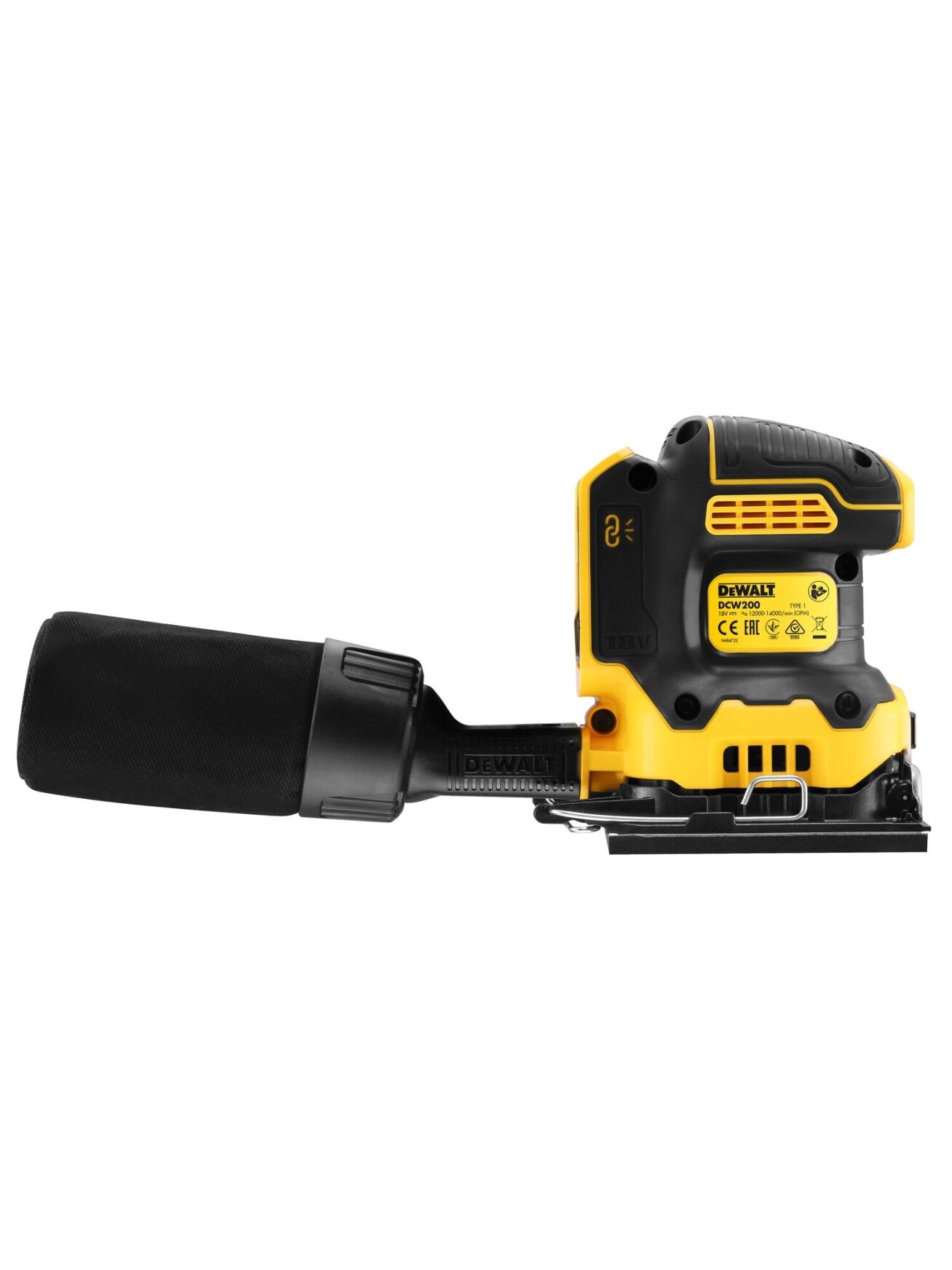 DeWalt Vibracinis šlifuoklis DCW200NT 18V, DeWALT 3
