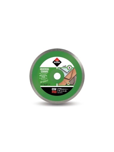 Deimantinis ištisinis  diskas Rubi Pro 125x22.23x1.7mm