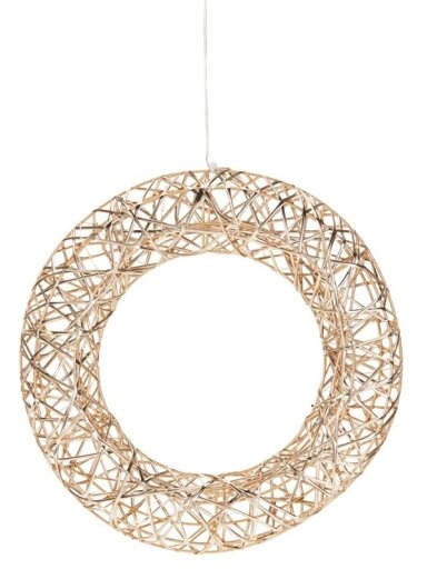 Dekoracija Vainikas su LED, AMZ200530 D30 cm, aukso