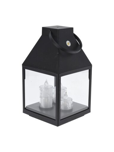 Dekoracija Žibintas su LED, ANX000890, 25 cm, 13.5 cm, juoda