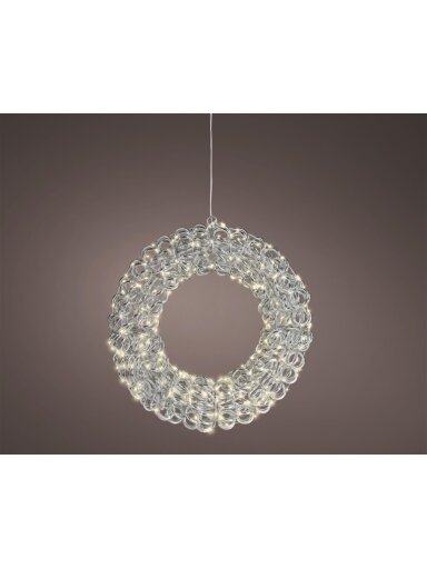 Dekoracija „Žiedas“ su LED apšvietimu 493889 D38 cm, sidabro Dekoracija „Žiedas“ su LED apšvietimu 493889 D38 cm, sidabro