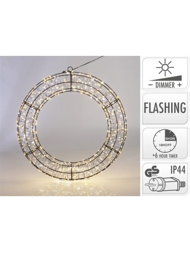 Dekoracija Žiedas su LED, AX5393710, D50 cm, juoda Dekoracija Žiedas su LED, AX5393710, D50 cm, juoda