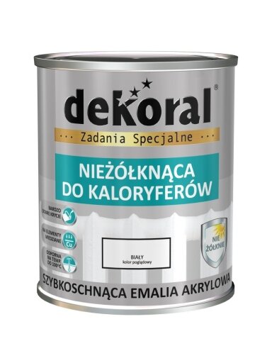 Dekoral, akrilinis emalis radiatoriams | 0,75 ltr. baltas