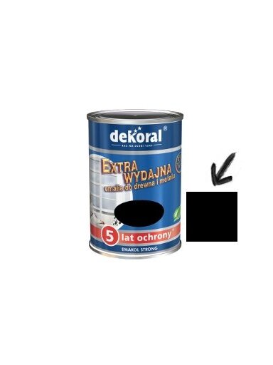 Dekoral Emakol Strong, emalis | juodas matinis 0,9ltr.