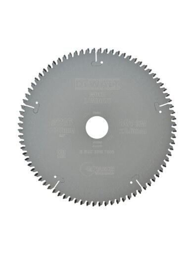 DeWalt Pjov. diskas medienai DeWalt 216mmx30mm 80T