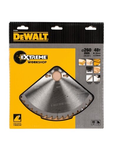 DeWalt Pjov. diskas medienai DeWalt 260mmx30mm 48T