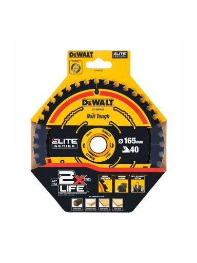 DeWalt Pjov. diskas medienai DeWalt ELITE CSB 165x20mm 40T